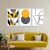 Kit 3 Quadros Decorativos Love Geomatricos amarelo na internet