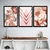 Kit 3 Quadros Decorativos Abstrato Floral Rosa - comprar online