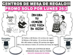 Centros de mesa para cumpleaños grabado lasee en internet