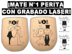 Mates perita con grabado laser de boda u otro motivo casamientos wedding 15