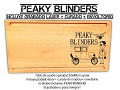 PEAKY BLINDERS TABLA DE ASADO O PICADAS CON GRABADO LASER - REGALOS DE CUMPLEAÑOS ORIGINALES! en internet