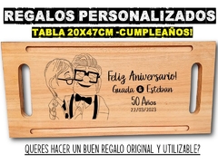 Tabla de asado y picadas personalizadas para regalos especiales de cumpleaños - PICATABLAS GRABADO LASER