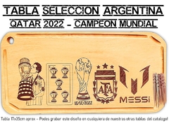 Tabla messi seleccion argentina qatar mundial 2022 grabado laser regalos cumpleaños