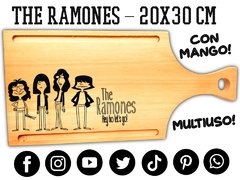 THE RAMONES - TABLA CON MANGO PARA PICADAS - REGALOS DE CUMPLEAÑOS - PICATABLAS GRABADO LASER