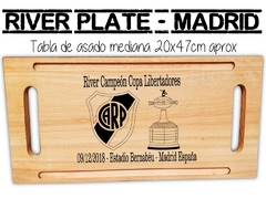 RIVER PLATE MADRID - TABLA DE ASADO MADERA CON GRABADO LASER REGALOS ORIGINALES en internet