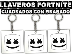 Pack llaveros FORTNITE cuadrados con grabado laser para regalos - comprar online