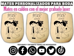 Mates con grabado laser para casamientos bodas madera en calden souvenirs regalos - comprar online