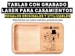 Tabla de picada con grabado laser boda wedding - comprar online