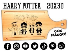 HARRY POTTER - TABLA PARA ASADOS PICADAS Y MERIENDAS CON GRABADO LASER - MEDIDA 20X30