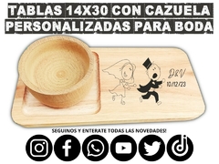 Tablas personalizadas con grabado laser para casamientos wedding - PICATABLAS GRABADO LASER