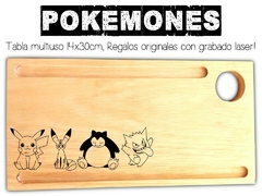 Pokemones! Tabla multiuso con grabado laser para siempre. Regalos originales y utilizables todo el año!