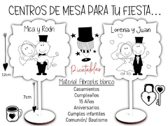 CENTROS DE MESA PARA TU FIESTA WEDDING BODA CASAMIENTOS - PICATABLAS GRABADO LASER