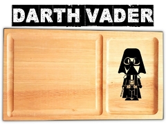 Darth Vader Star Wars plato de asado con cuenco de guarnicion y grabado laser!