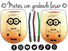 MINNION MATE CON GRABADO LASER PERSONALIZADO REGALOS DE CUMPLEAÑOS en internet