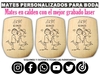 Mates personalizados con grabado laser para bodas