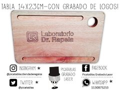 TABLA 14X23CM CON GRABADO DE LOGOS EMPRESARIALES! - PICATABLAS GRABADO LASER