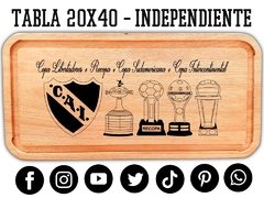 INDEPENDIENTE - REGALOS ORIGINALES - TABLA DE MADERAPARA ASADOS PICADAS O MERIENDAS. 20X40 - comprar online