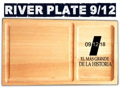 River Plate Madrid plato de asado con cuenco para guarnicion y grabado laser!