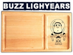 Toy Story Buzz plato de asado con grabado laser y cuenco en la tabla para guarnicion!