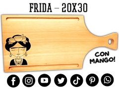 FRIDA - TABLA DE DESAYUNOS MERIENDAS Y PICADAS CON GRABADO LASER - REGALOS ORIGINALES Y UTILIZABLES - comprar online