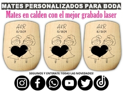 Mates con grabado alser wedding boda casamientos regalos de souvenirs - PICATABLAS GRABADO LASER