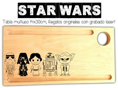 STAR WARS Tabla multiuso con grabado laser. Regalos originales y utilizables para siempre!