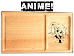 ANIME PERSONAJES Plato de asado con cuenco para guarniciones y grabado laser incluido!