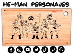 HEMAN FULL COMPLETO TABLA DE ASADO CON GRABADO LASER - PICATABLAS GRABADO LASER