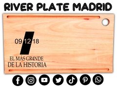 RIVER PLATE MADRID TABLON PARA ASADOS CON GRABADO LASER - tienda online