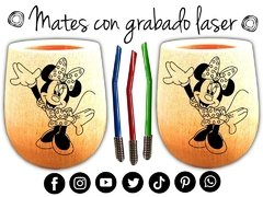 MINNIE MICKEY MOUSE MATE CON GRABADO LASER REGALOS ORIGINALES