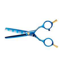 Tijera de Efectos 16 dientes Belkys - 5.5 Pulgadas | TITANIUM BLUE I Cod. 417T