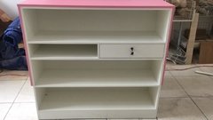 Balcão MDF Branco com rosa e gaveta.cód 5693