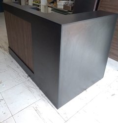 Balcão em L Atendimento MDF Preto e branco .cód AMBPT - comprar online