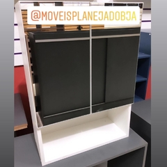 Armário com portas c/ espelho multi uso banheiro MDF branco cód.lrise na internet