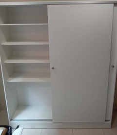 Armário prateleira com porta de correr sapateira MDF branco cód.hft na internet