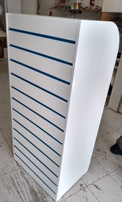 Balcão caixa MDF Branco com frente canaletado.cód CMBF - comprar online