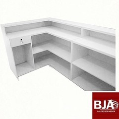 Balcão em L MDF branco modulado cód.: 896