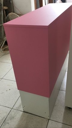 Balcão MDF Branco com rosa e gaveta.cód 5693 - comprar online