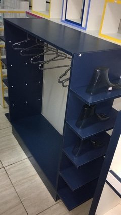 Cabideiro central com sapateira MDF Azul.códV4V6 - comprar online