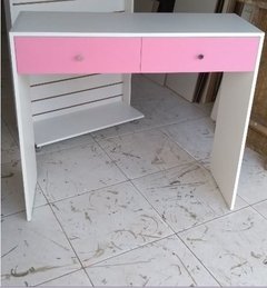 Mesa aparador MDF Branco com gavetas rosa.cód MAB1 - comprar online
