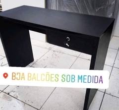 Mesa home office com gaveta MDF amadeirado/preto cód.basic4 - comprar online