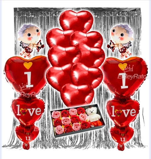 Kit De 10 Globos De Corazón San Valentin Dia Del Amor E19