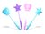12 Varitas Luminosas Estrella Corazon - comprar en línea