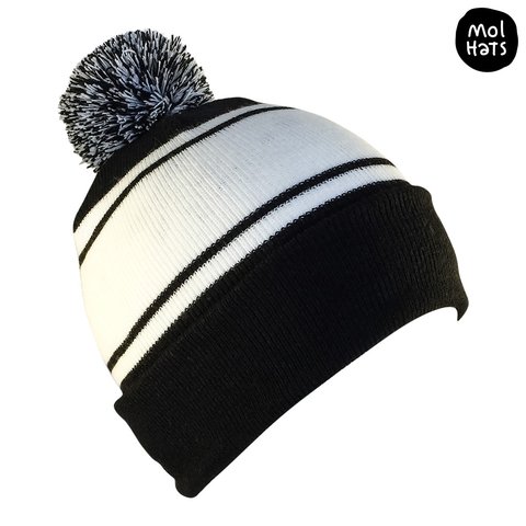 Gorro de Lana (Beanie) Franja con Pompón - tienda online