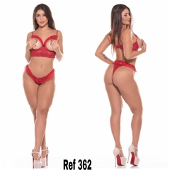 CONJUNTO SEM BOJO, COM ARO, TODO EM FLUFLU DE TULE LISO Ref 362 Cor Rubi Tamanho GG