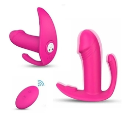 Massageador em Silicone com Estimulador Anal e Clitóris Recarregável - Didi - S-Hande Ref 5971