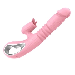 VIBRADOR DE PONTO G E CLITÓRIS COM VAI E VEM 2 - STRETCH & LICK REF 8201