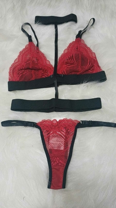 CONJUNTO LEXA TAMANHO M COR VERMELHO COM PRETO REF 944 na internet