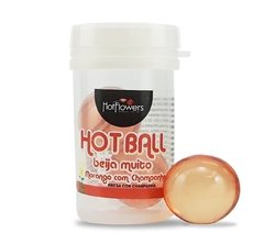 Bolinha Dupla Hot Ball Beija Muito Sabor Morango com Champanhe