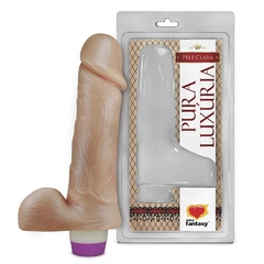 PRÓTESE PURA LUXÚRIA REALÍSTICO COM ESCROTO E VIBRO 18X4,4 CM SEXY FANTASY Ref PC028